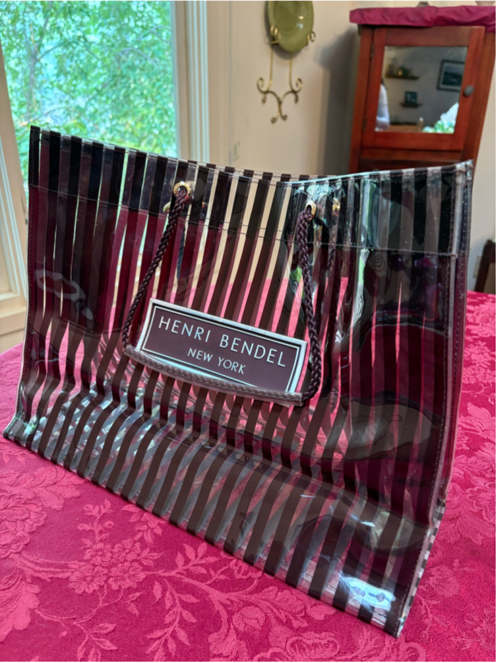 Henri Bendel Clear Brown Striped Tote Bag - Picture 4 of 5